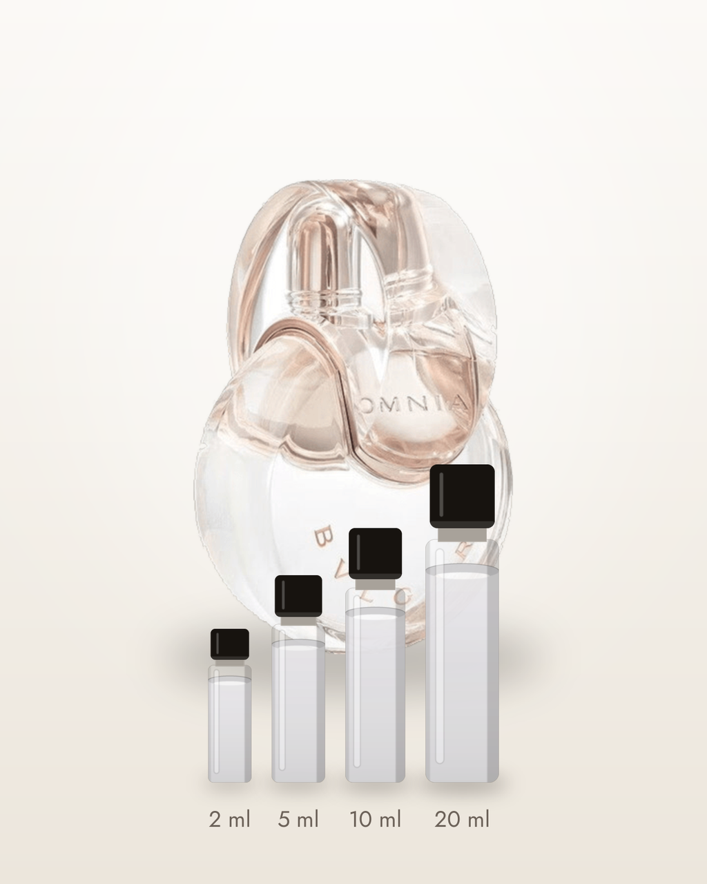 Bvlgari Omnia Crystalline – Abfüllungen in 2, 5, 10 und 20 ml vor dem Flakon