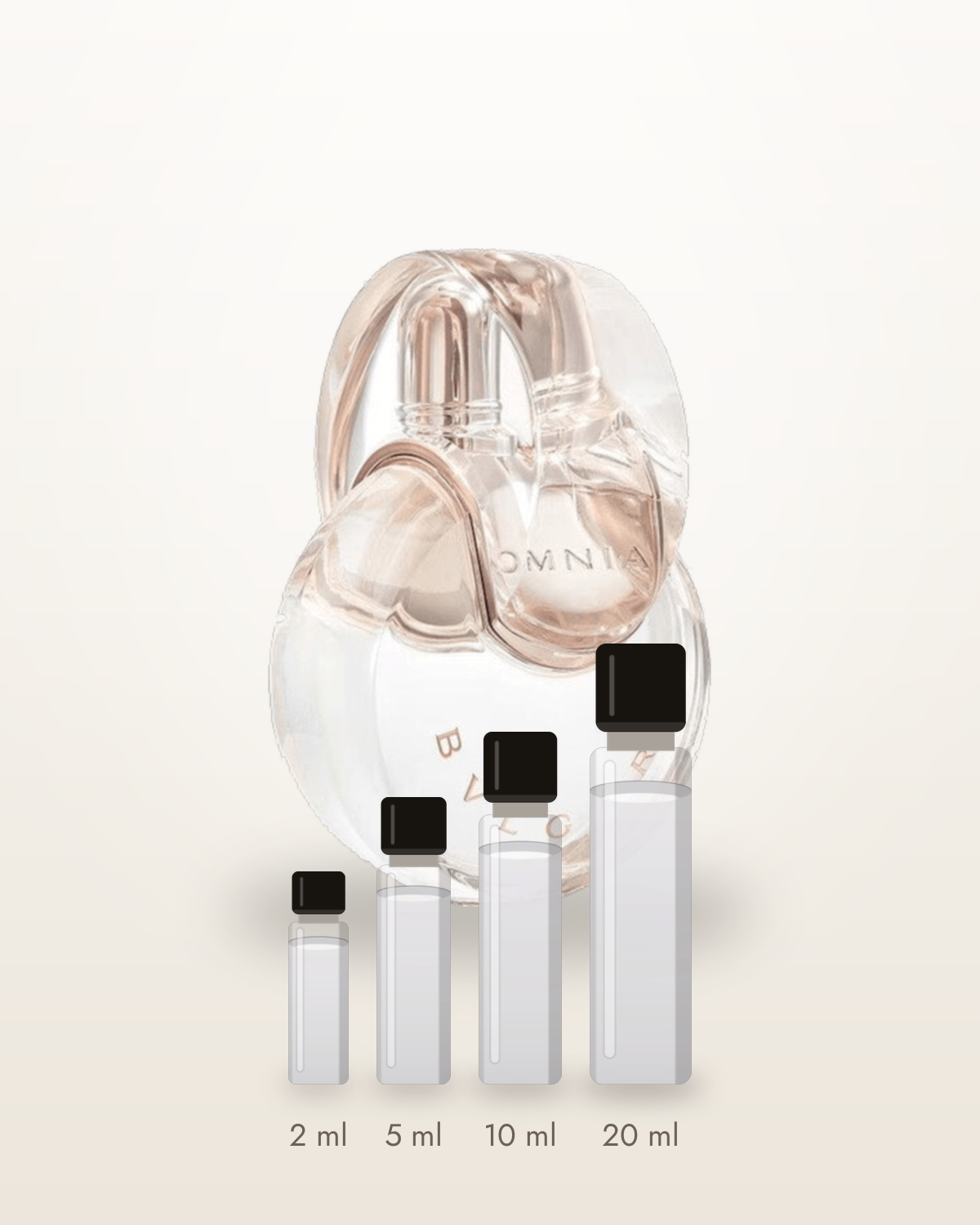 Bvlgari Omnia Crystalline – Abfüllungen in 2, 5, 10 und 20 ml vor dem Flakon
