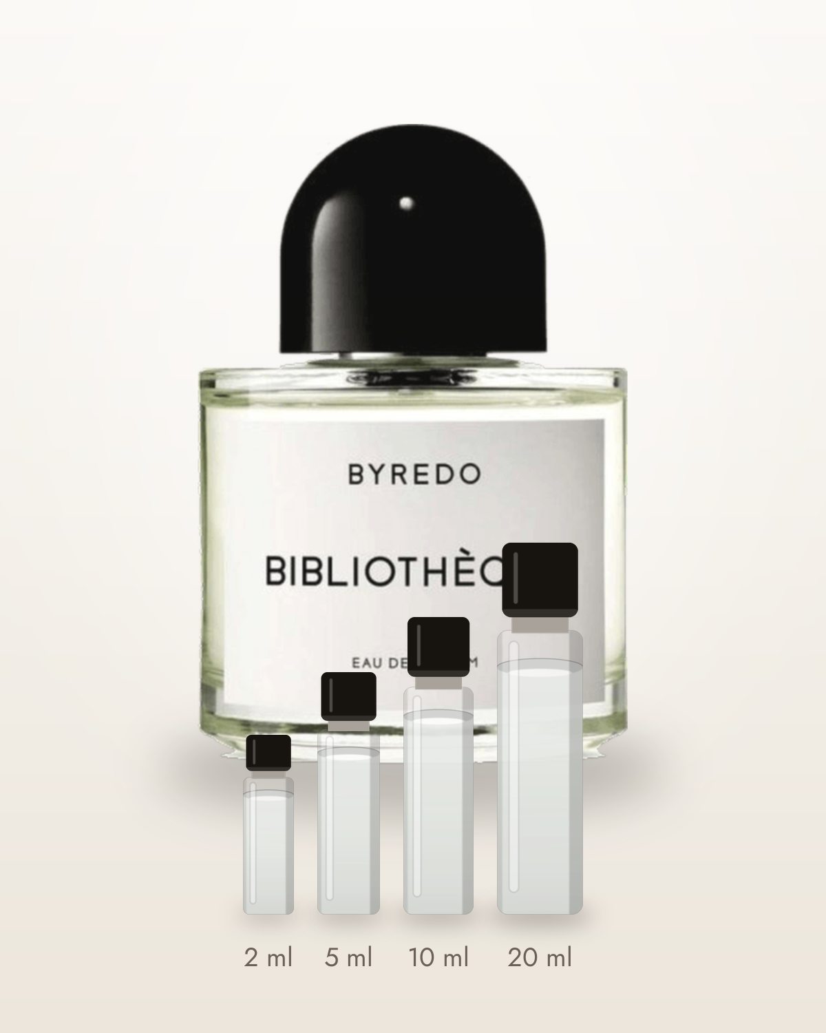 Byredo Bibliotheque – Abfüllungen in 2, 5, 10 und 20 ml vor dem Flakon