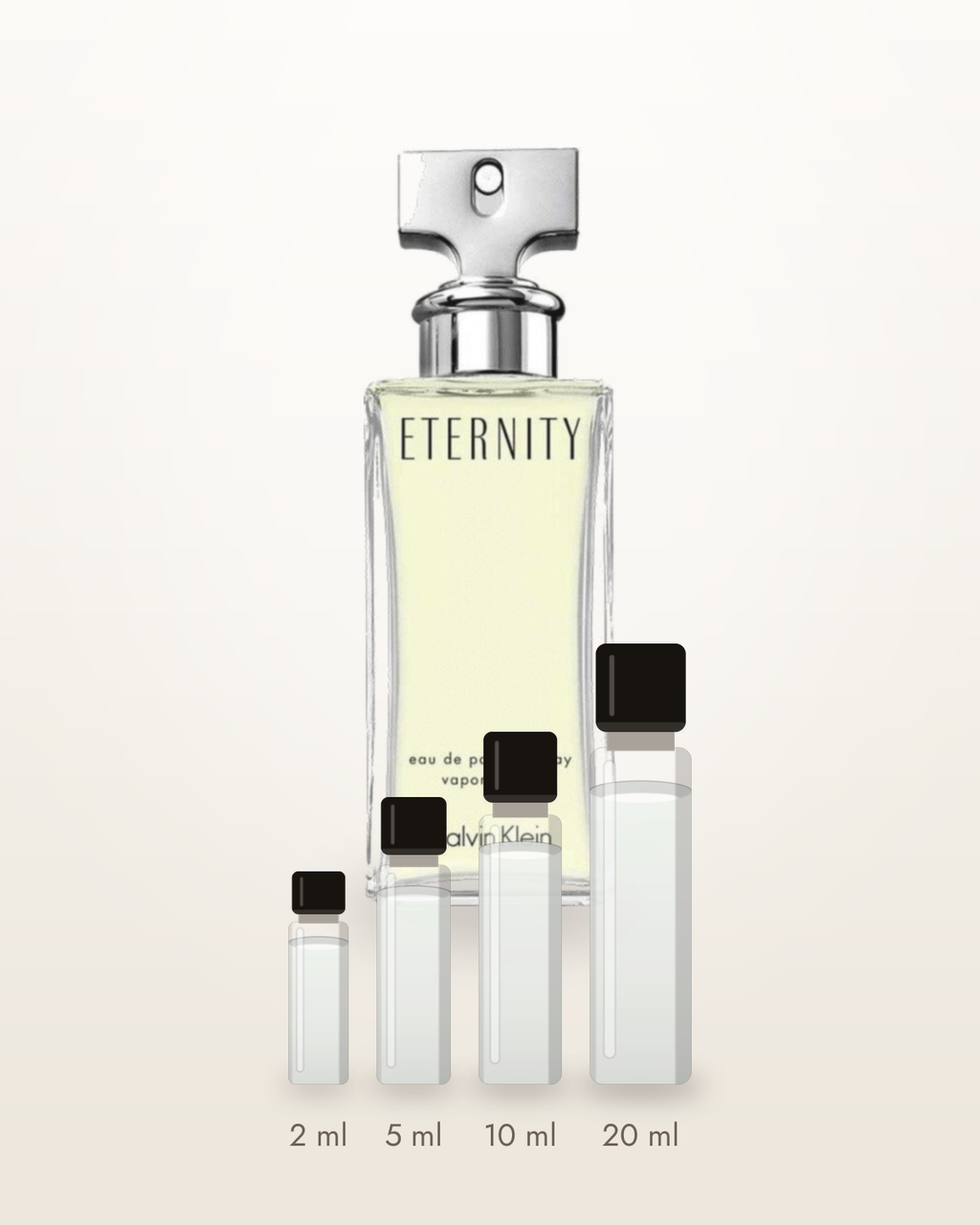 Calvin Klein Eternity – Abfüllungen in 2, 5, 10 und 20 ml vor dem Flakon