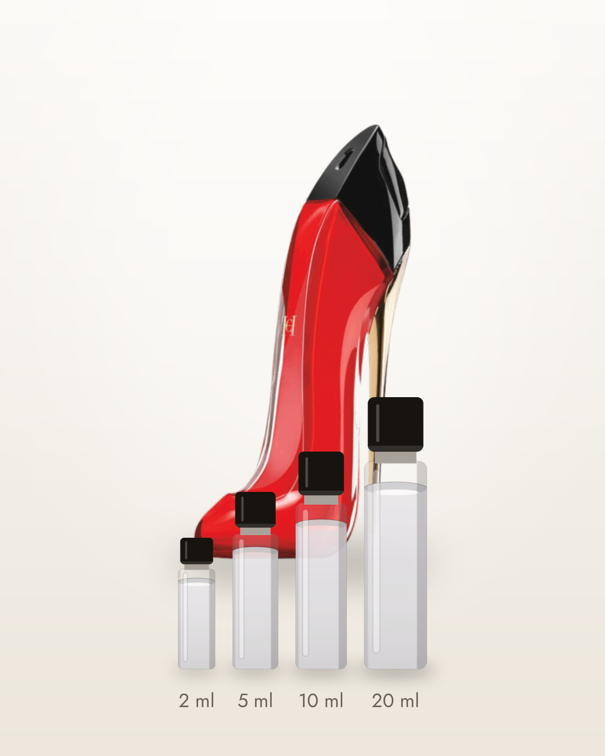 Carolina Herrera Very Good Girl – Abfüllungen in 2, 5, 10 und 20 ml vor dem Flakon