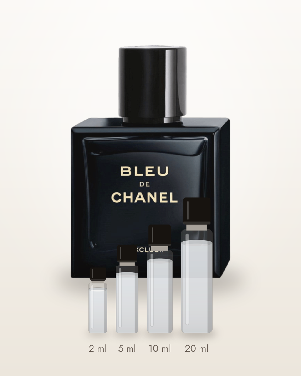Chanel Bleu de Chanel L'Exclusif – Abfüllungen in 2, 5, 10 und 20 ml vor dem Flakon