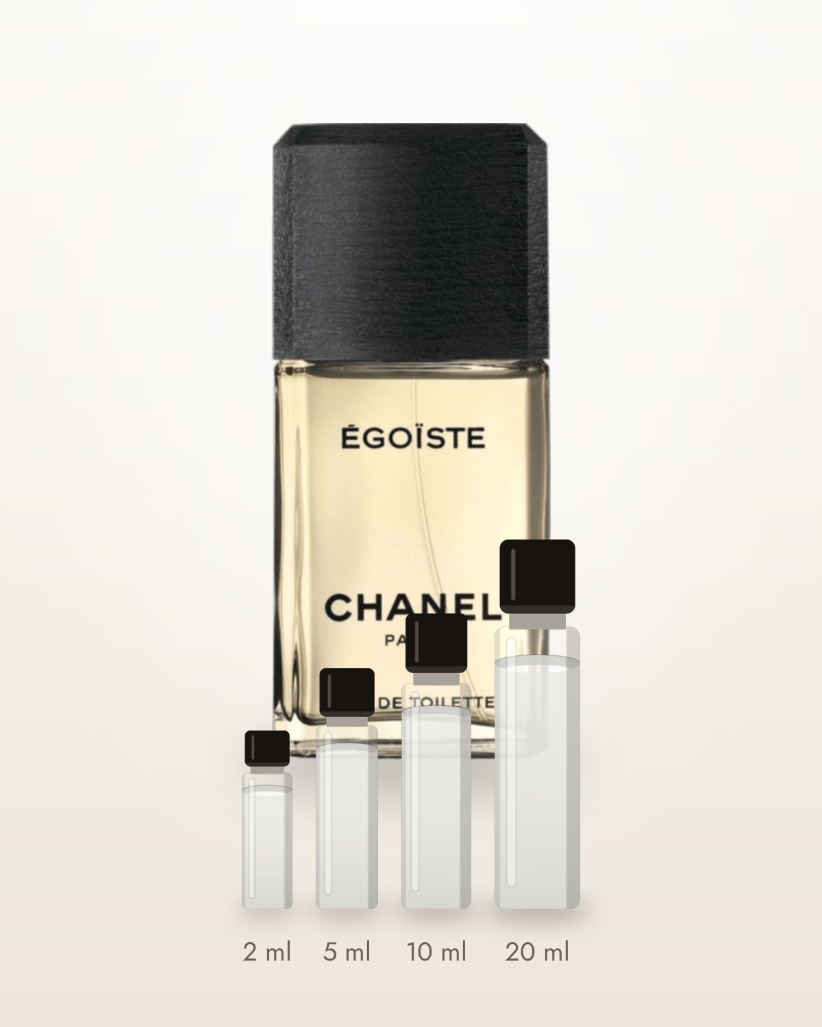 Chanel Égoïste – Abfüllungen in 2, 5, 10 und 20 ml vor dem Flakon
