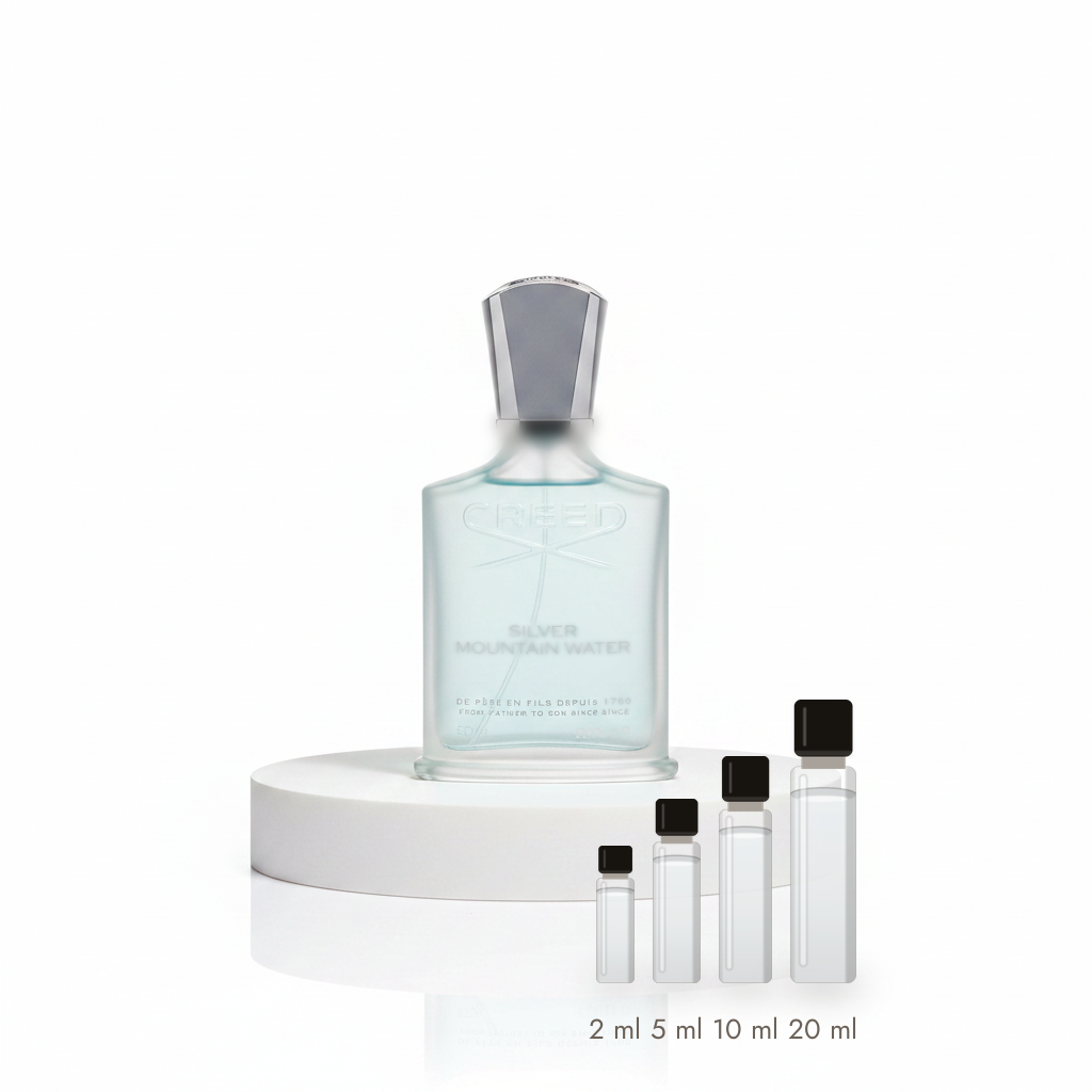 Creed Silver Mountain Water – Abfüllungen in 2, 5, 10 und 20 ml vor dem Flakon