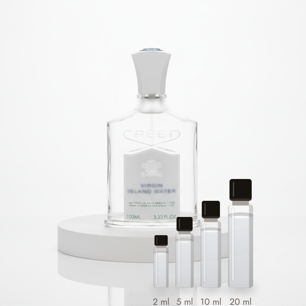 Creed Virgin Island Water – Abfüllungen in 2, 5, 10 und 20 ml vor dem Flakon