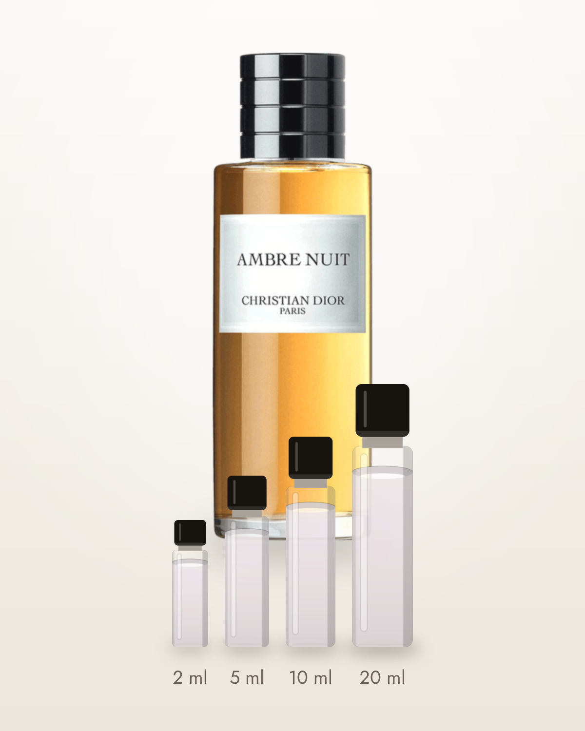 Dior Ambre Nuit – Abfüllungen in 2, 5, 10 und 20 ml vor dem Originalflakon