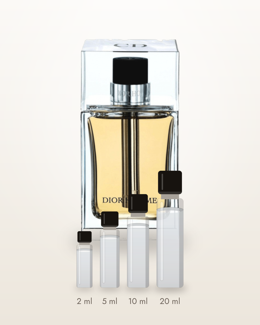 Dior Homme – Abfüllungen in 2, 5, 10 und 20 ml vor dem Flakon