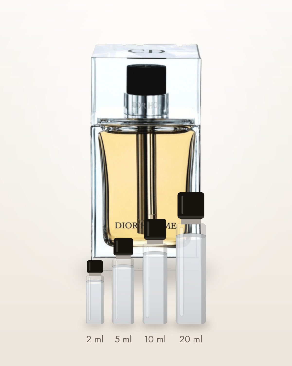 Dior Homme – Abfüllungen in 2, 5, 10 und 20 ml vor dem Flakon