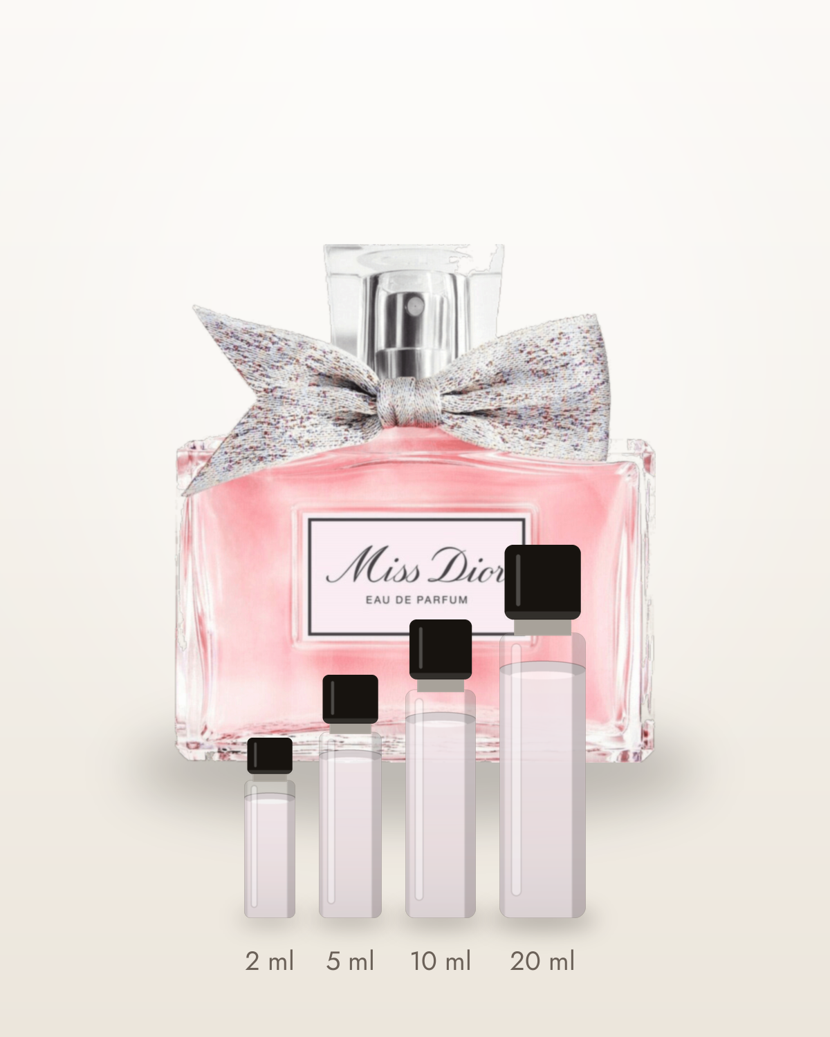 Dior Miss Dior – Abfüllungen in 2, 5, 10 und 20 ml vor dem Flakon