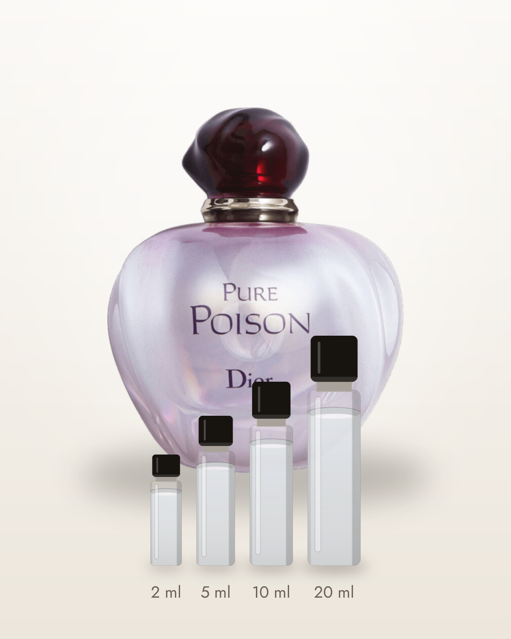 Dior Pure Poison – Abfüllungen in 2, 5, 10 und 20 ml vor dem Flakon