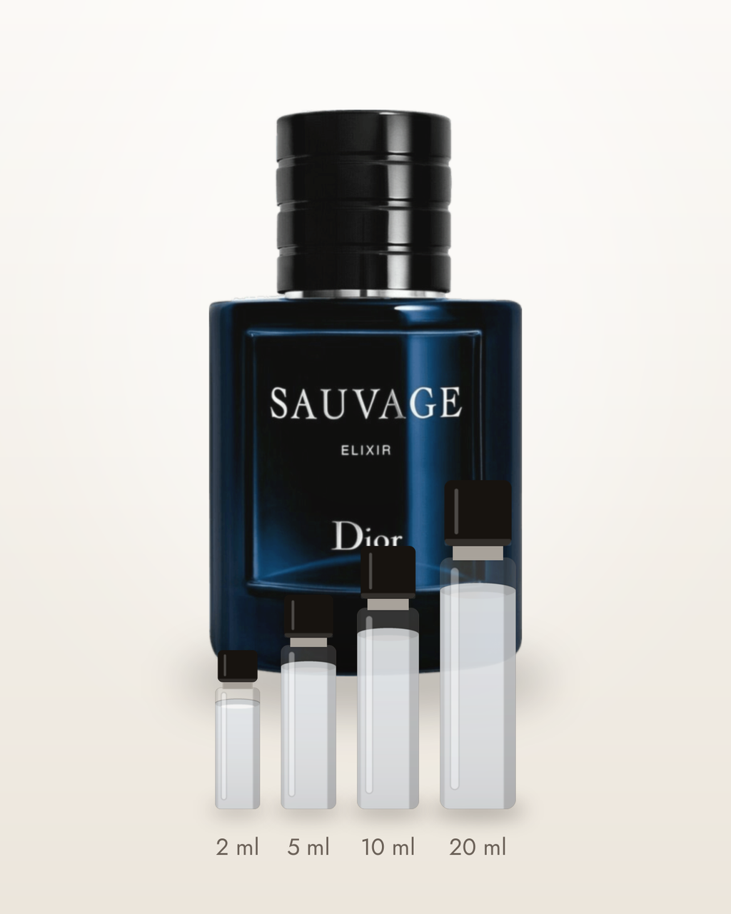 Dior Sauvage Elixir – Abfüllungen in 2, 5, 10 und 20 ml vor dem Originalflakon