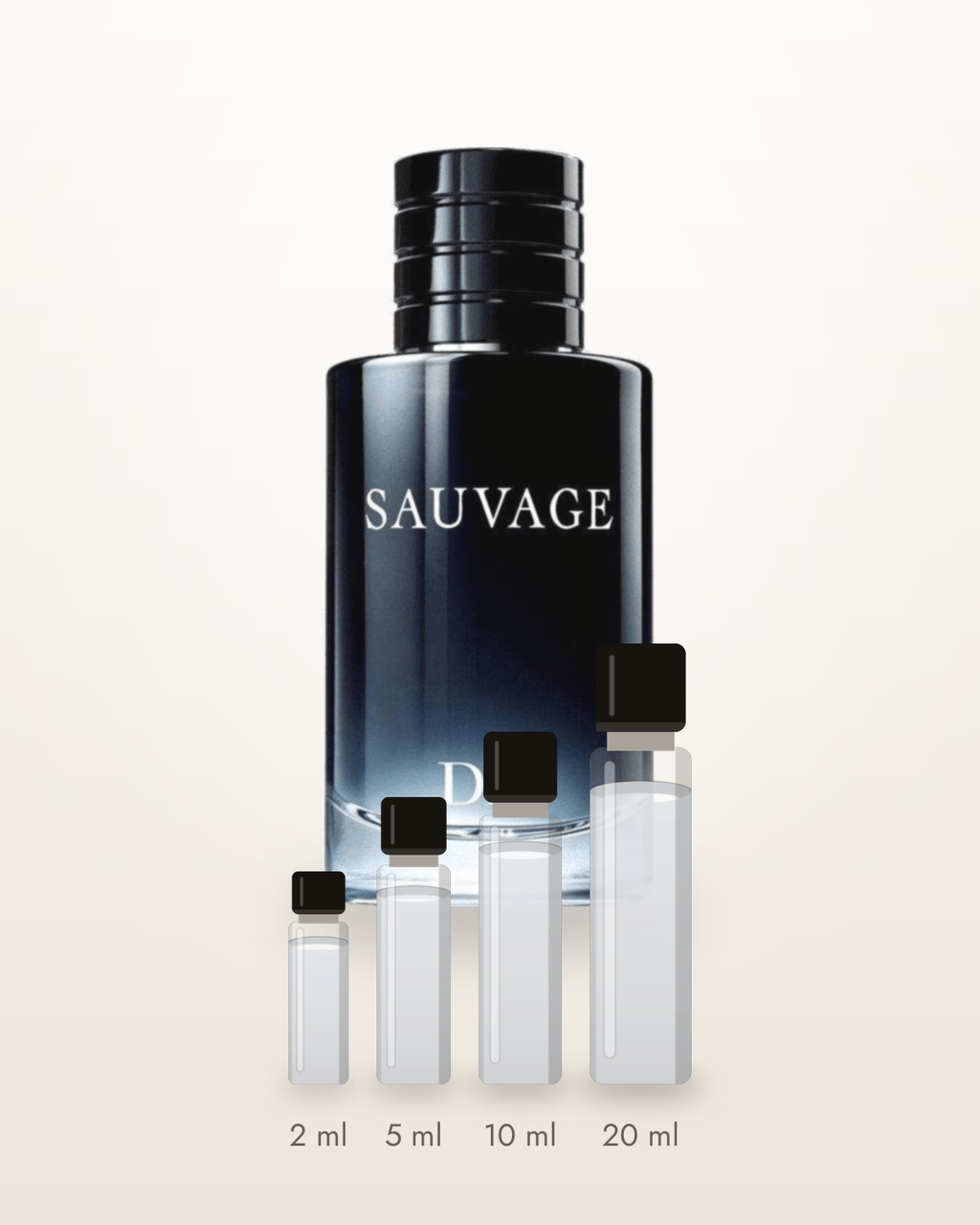 Dior Sauvage – Abfüllungen in 2, 5, 10 und 20 ml vor dem Flakon