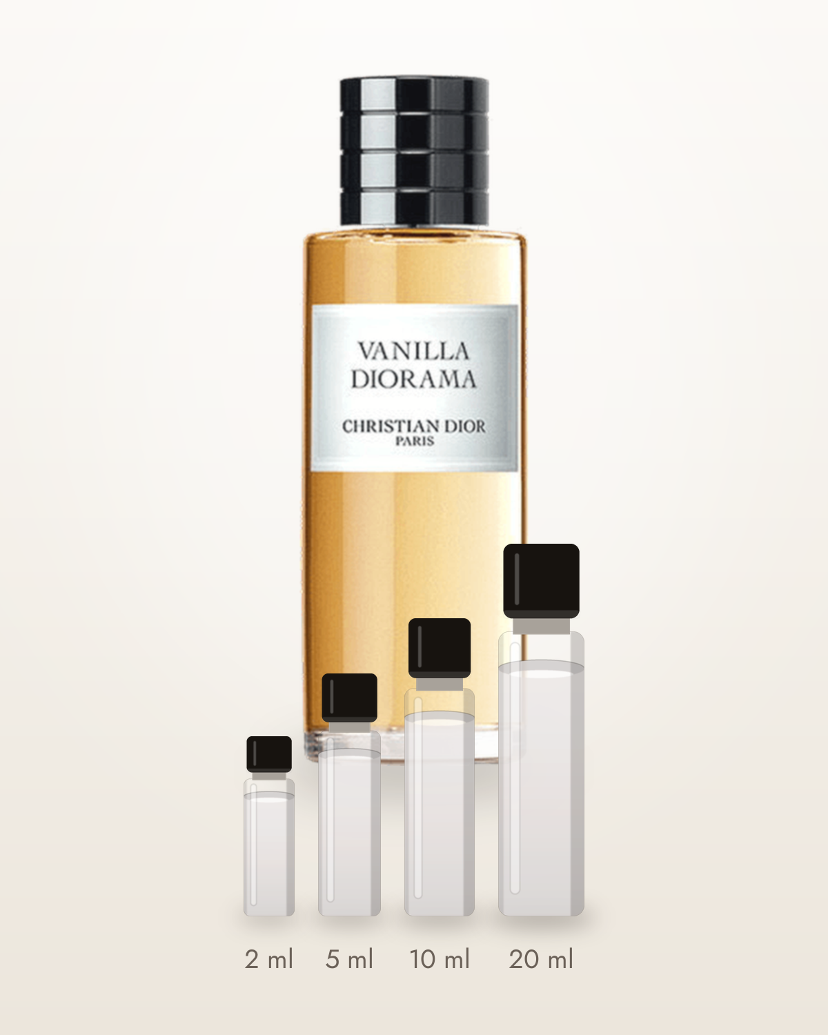 Dior Vanilla Diorama – Abfüllungen in 2, 5, 10 und 20 ml vor dem Flakon