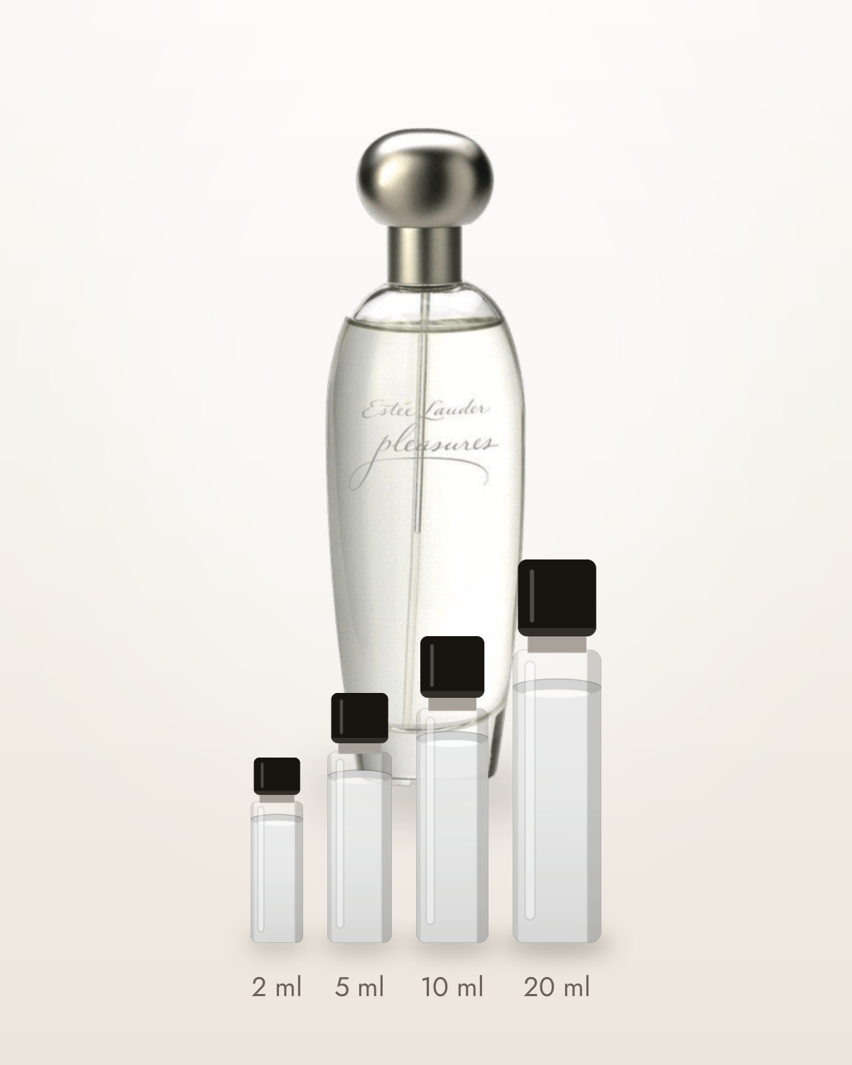 Estée Lauder Pleasures – Abfüllungen in 2, 5, 10 und 20 ml vor dem Flakon