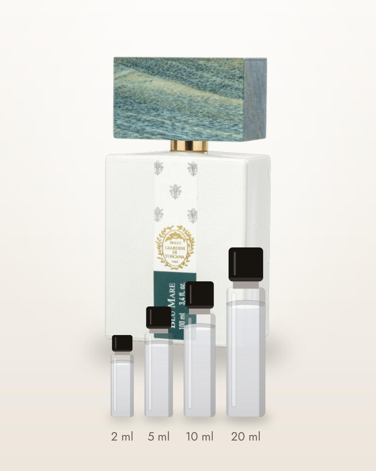 Giardini di Toscana Blu Mare – Abfüllungen in 2, 5, 10 und 20 ml vor dem Flakon