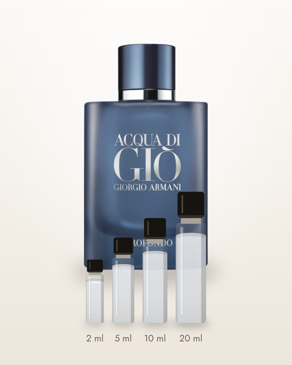 Giorgio Armani Acqua di Giò Profondo – Abfüllungen in 2, 5, 10 und 20 ml vor dem Originalflakon