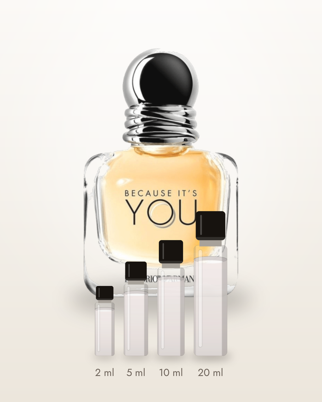 Giorgio Armani Because It's You – Abfüllungen in 2, 5, 10 und 20 ml vor dem Flakon