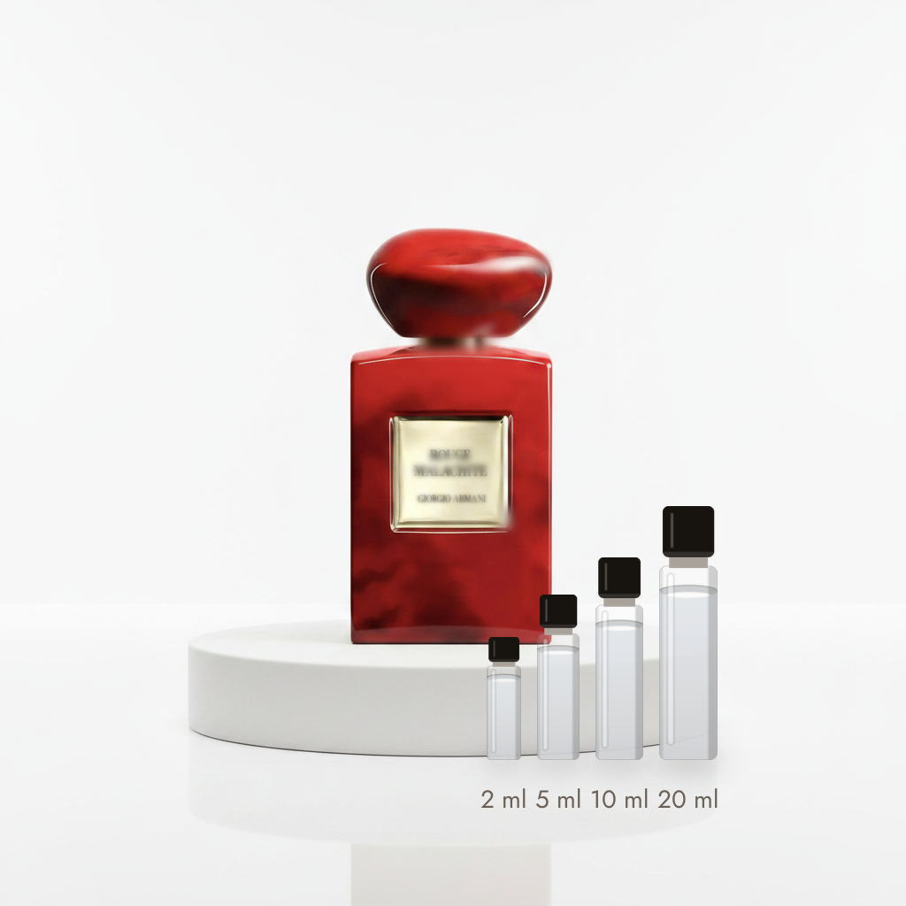 Giorgio Armani Rouge Malachite – Abfüllungen in 2, 5, 10 und 20 ml vor dem Flakon