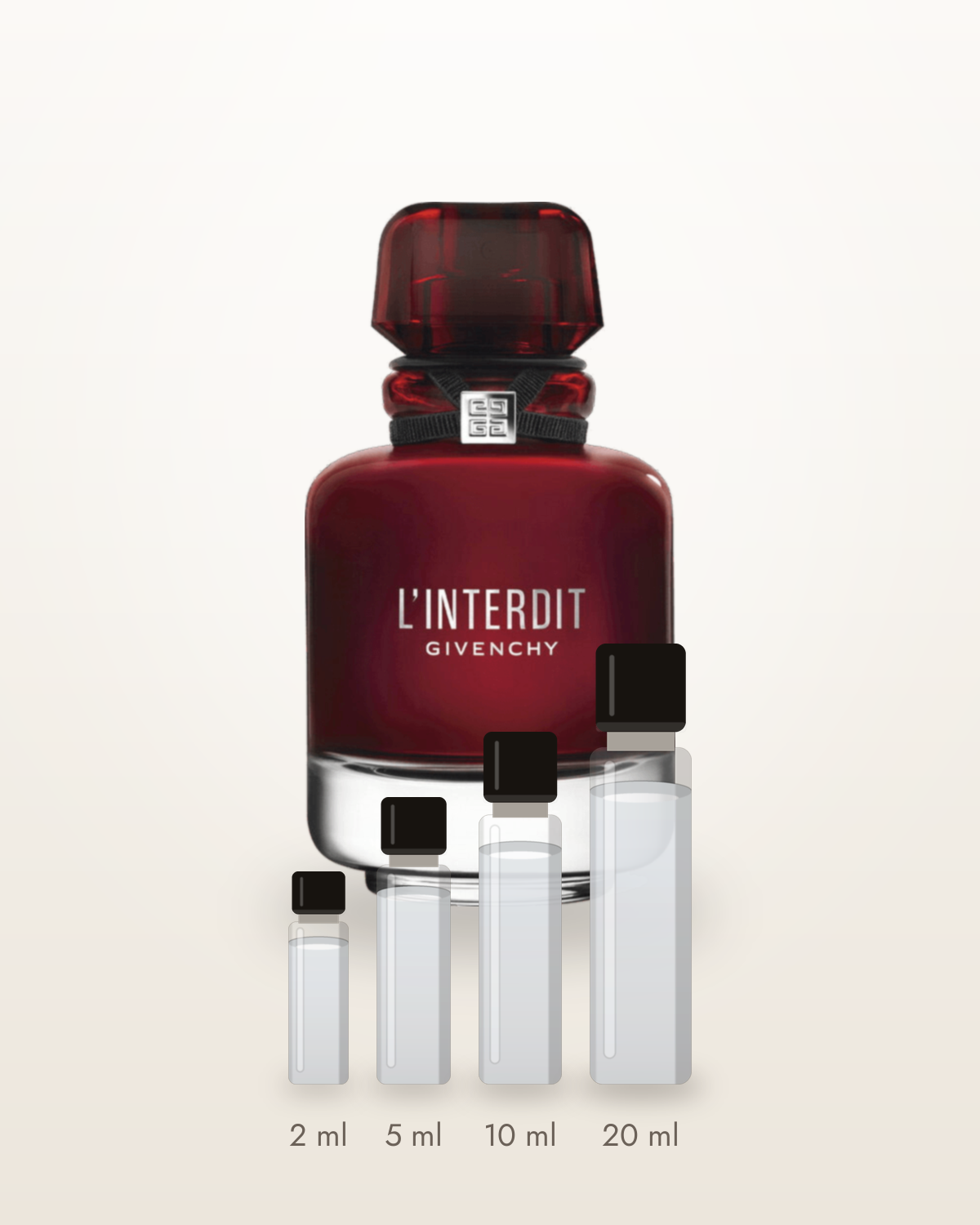 Givenchy L'Interdit – Abfüllungen in 2, 5, 10 und 20 ml vor dem Flakon