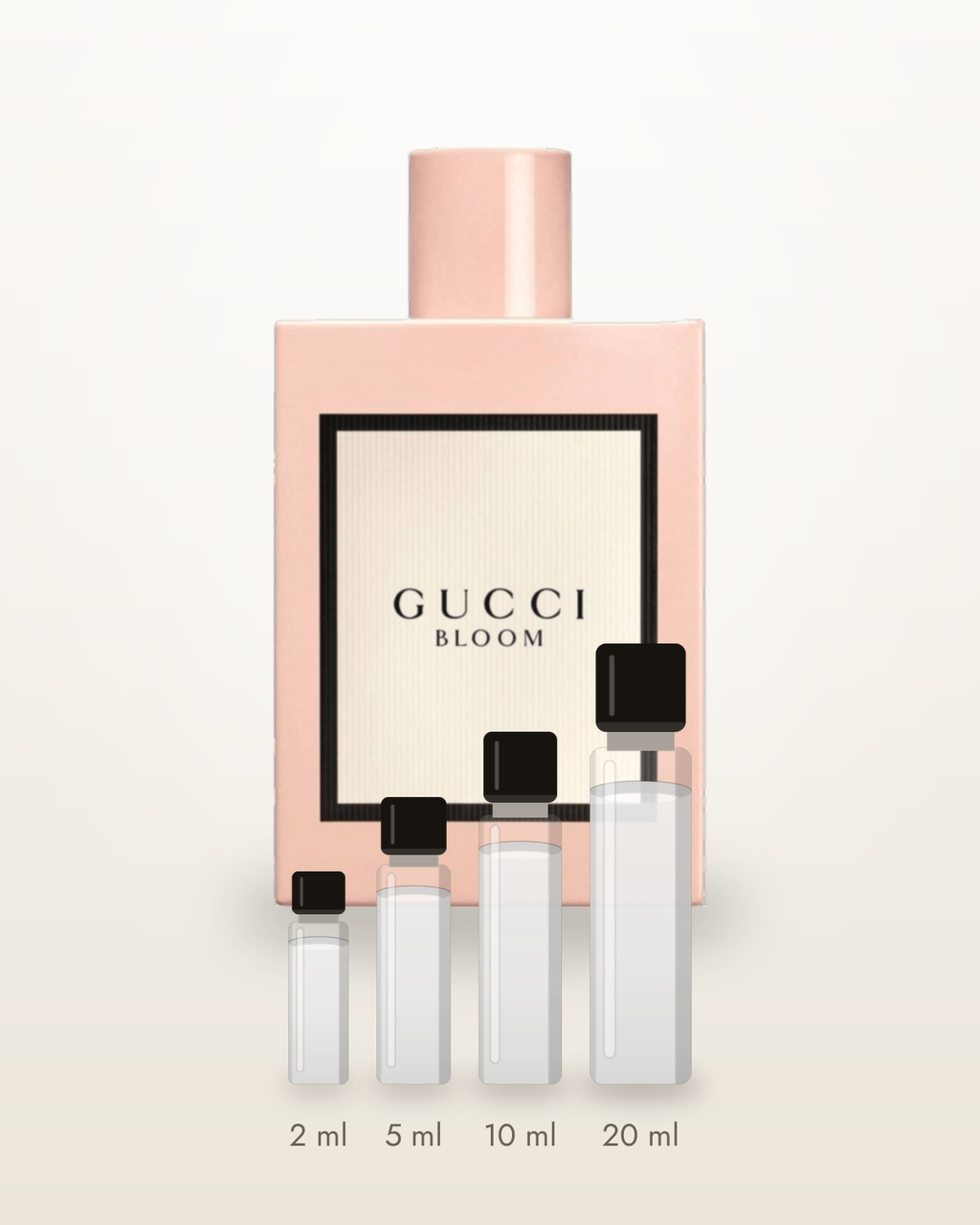 Gucci Bloom – Abfüllungen in 2, 5, 10 und 20 ml vor dem Originalflakon