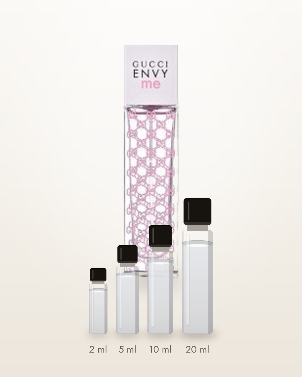 Gucci Envy Me – Abfüllungen in 2, 5, 10 und 20 ml vor dem Flakon