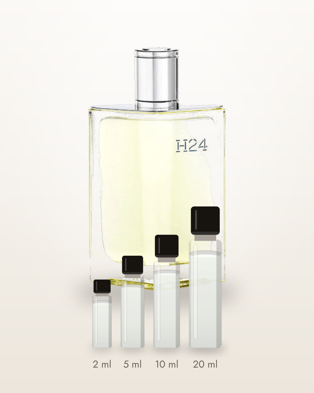Hermès H24 – Abfüllungen in 2, 5, 10 und 20 ml vor dem Originalflakon
