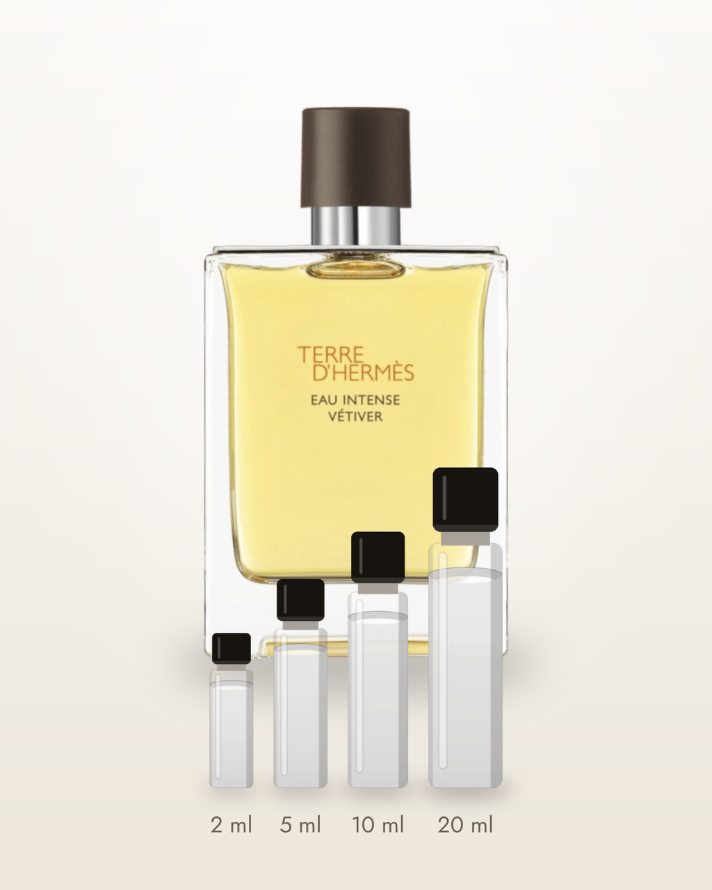 Hermès Terre d'Hermès Eau Intense Vétiver – Abfüllungen in 2, 5, 10 und 20 ml vor dem Flakon