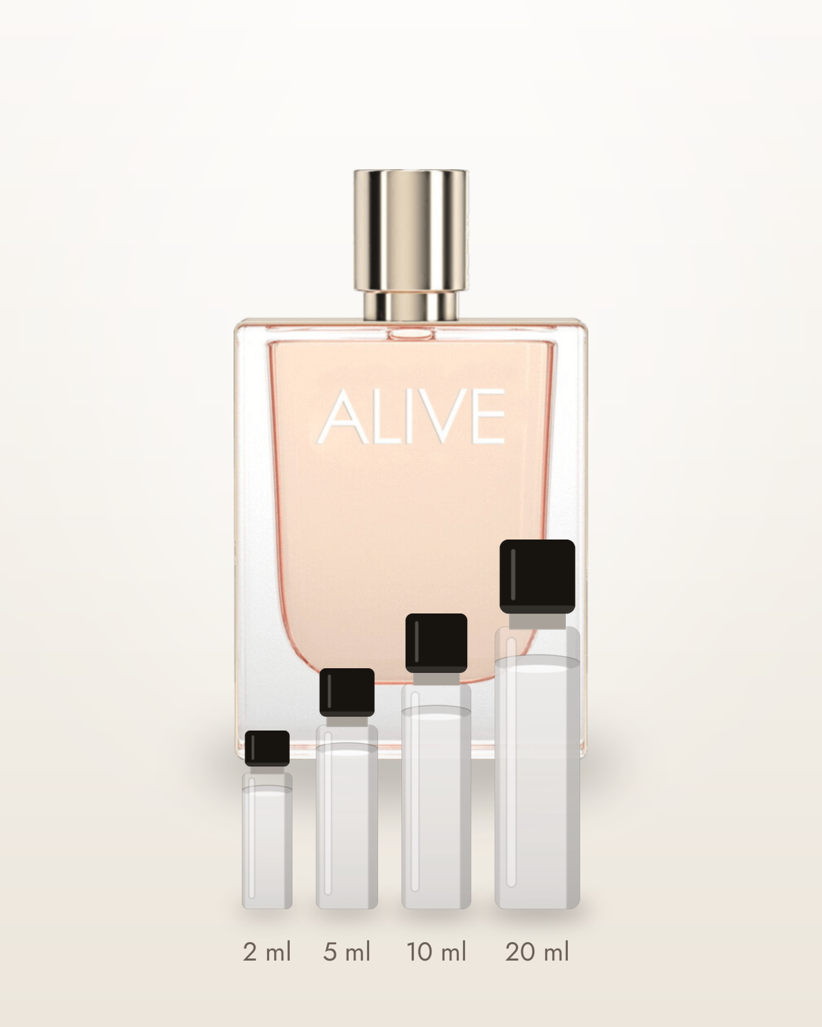 Hugo Boss Boss Alive – Abfüllungen in 2, 5, 10 und 20 ml vor dem Flakon