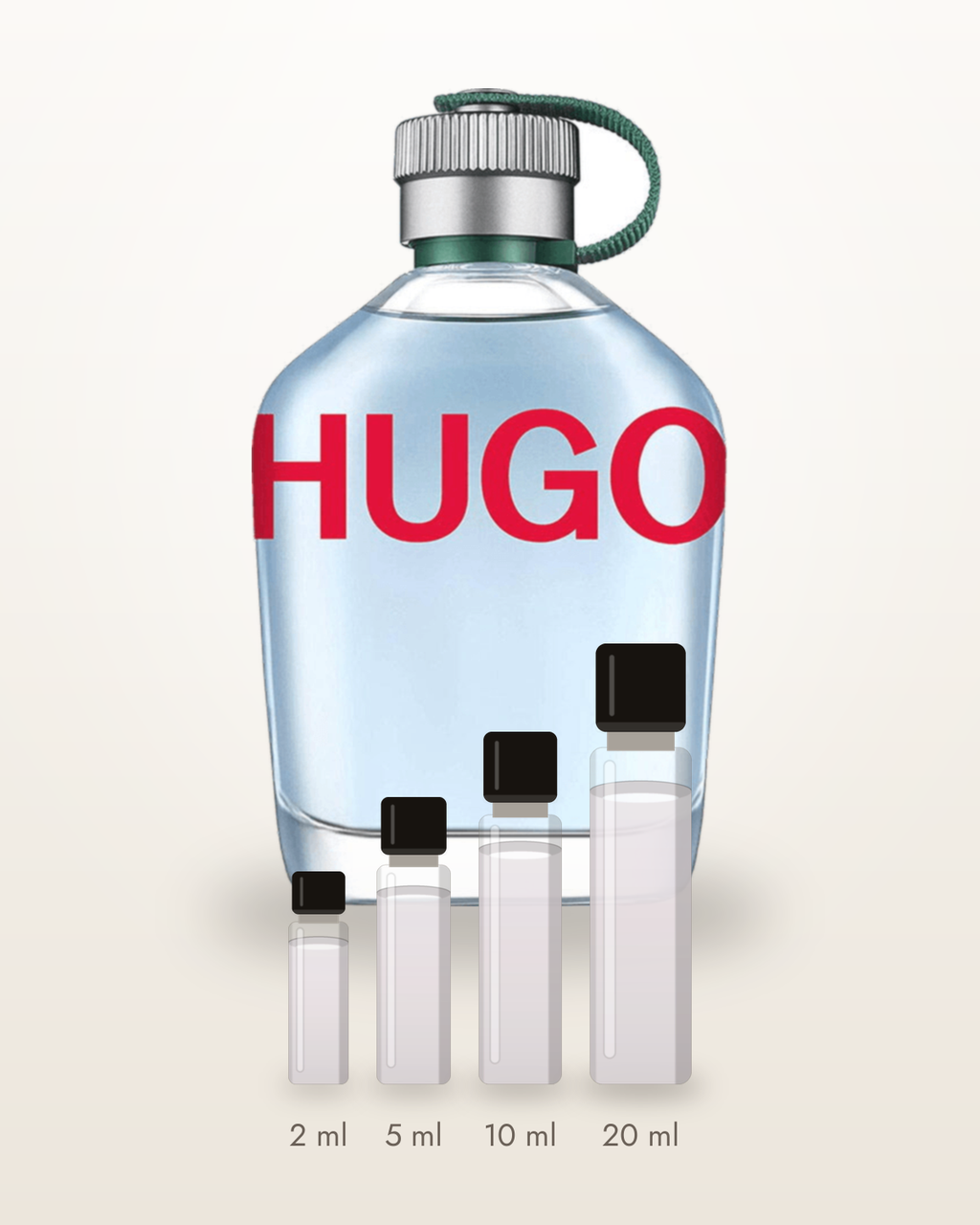 Hugo Boss Hugo – Abfüllungen in 2, 5, 10 und 20 ml vor dem Flakon