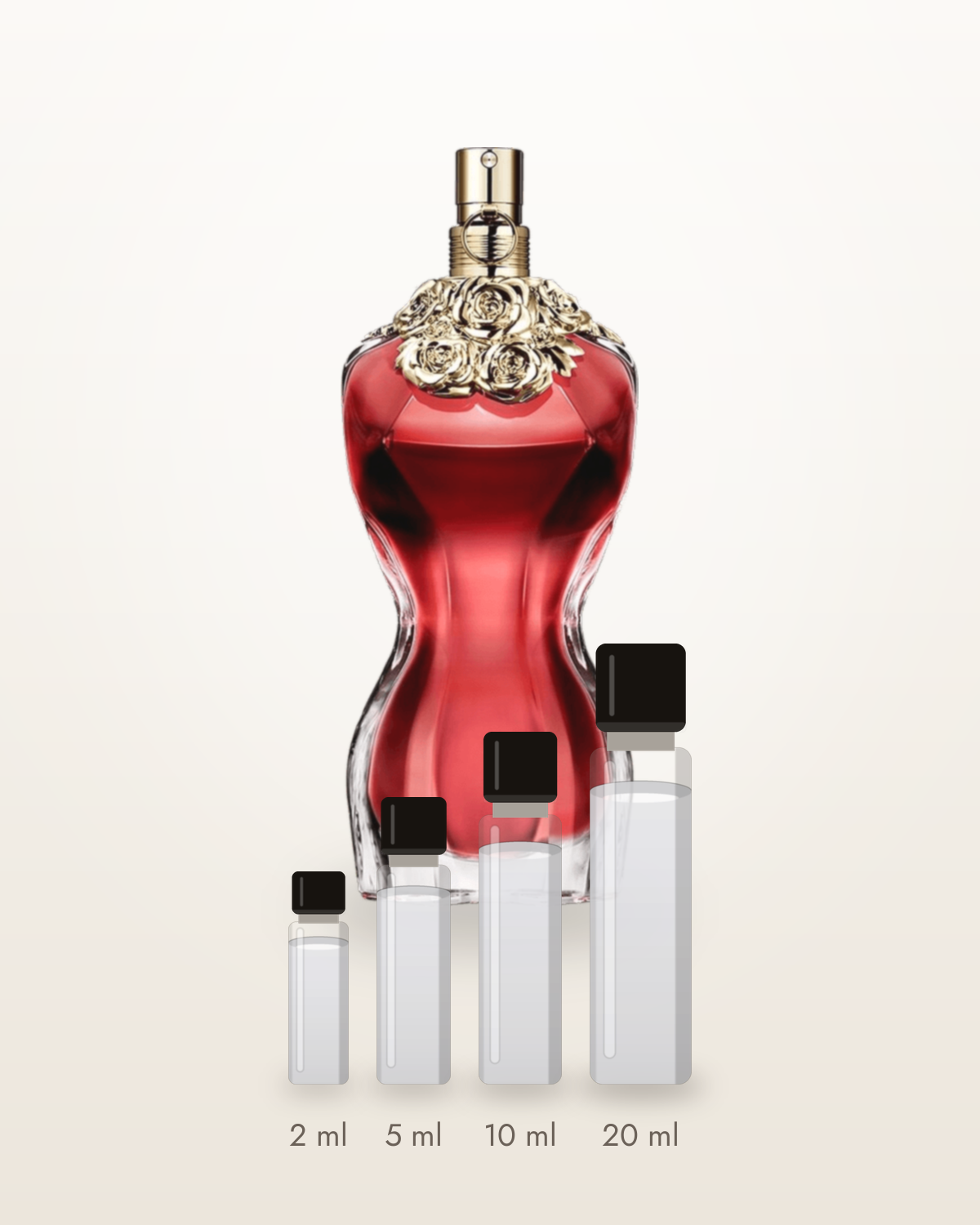 Jean Paul Gaultier La Belle – Abfüllungen in 2, 5, 10 und 20 ml vor dem Flakon
