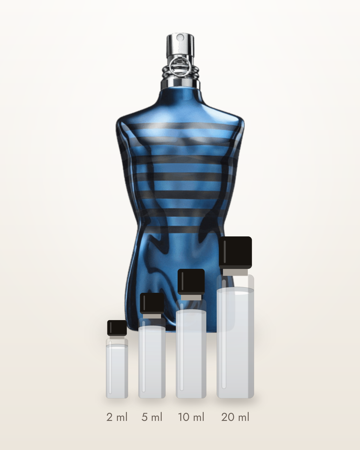 Jean Paul Gaultier Le Male In Blue – Abfüllungen in 2, 5, 10 und 20 ml vor dem Flakon
