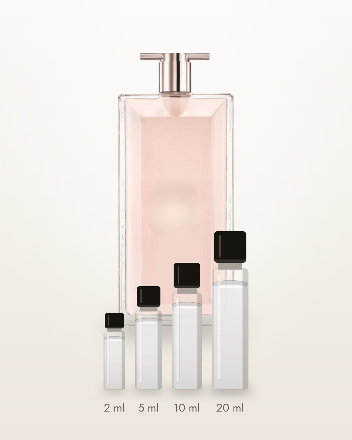 Lancôme Idôle – Abfüllungen in 2, 5, 10 und 20 ml vor dem Flakon