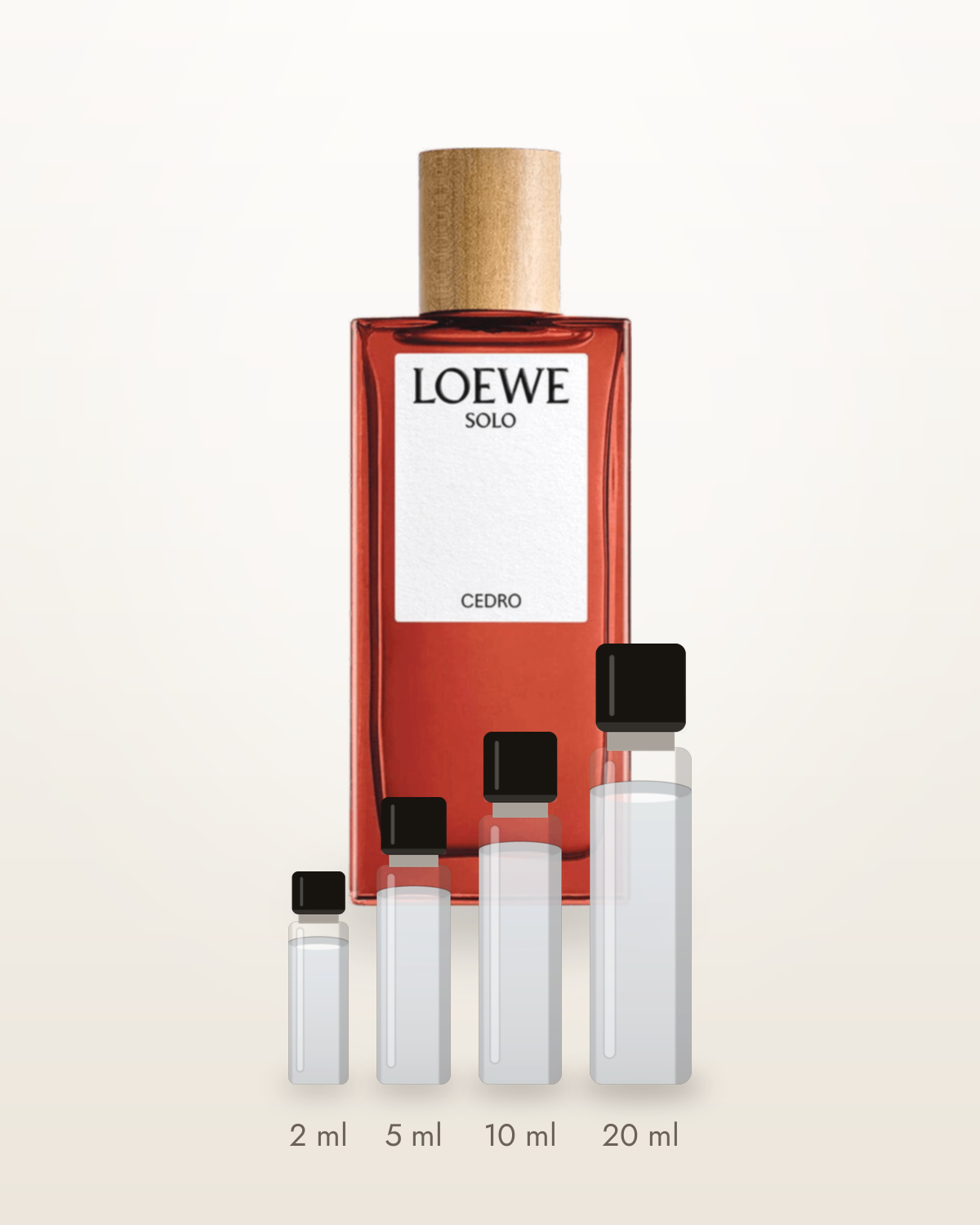 Loewe Solo Loewe Cedro – Abfüllungen in 2, 5, 10 und 20 ml vor dem Flakon