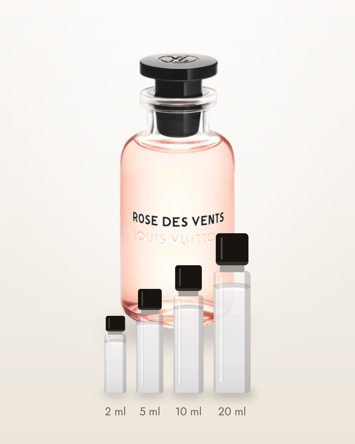Louis Vuitton Rose des Vents – Abfüllungen in 2, 5, 10 und 20 ml vor dem Flakon