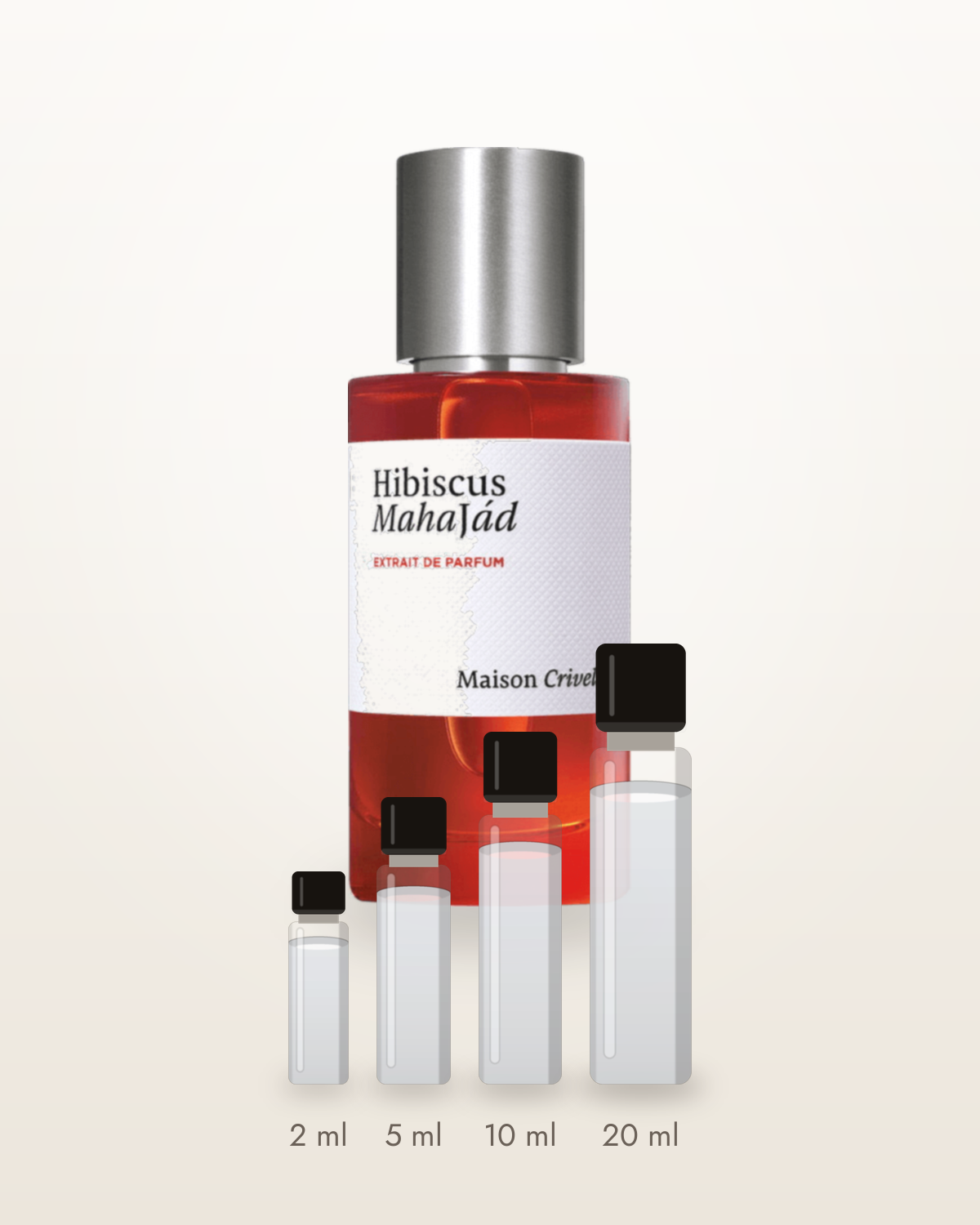 Maison Crivelli Hibiscus Mahajád – Abfüllungen in 2, 5, 10 und 20 ml vor dem Flakon