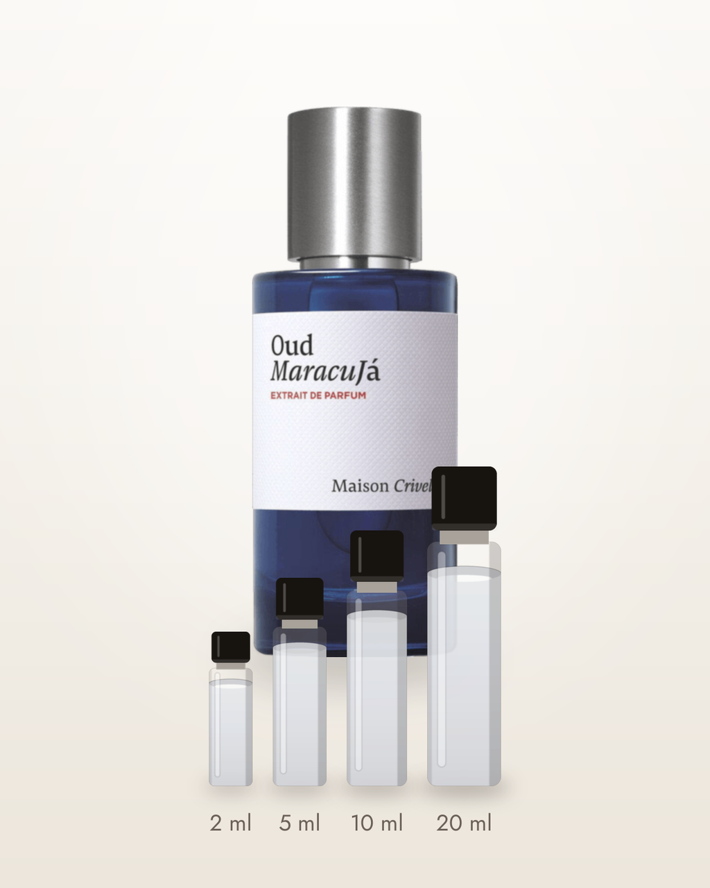 Maison Crivelli Oud Maracujá – Abfüllungen in 2, 5, 10 und 20 ml vor dem Originalflakon