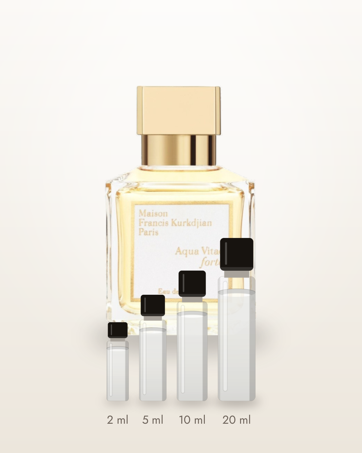 Maison Francis Kurkdjian Aqua Vitae Forte – Abfüllungen in 2, 5, 10 und 20 ml vor dem Originalflakon