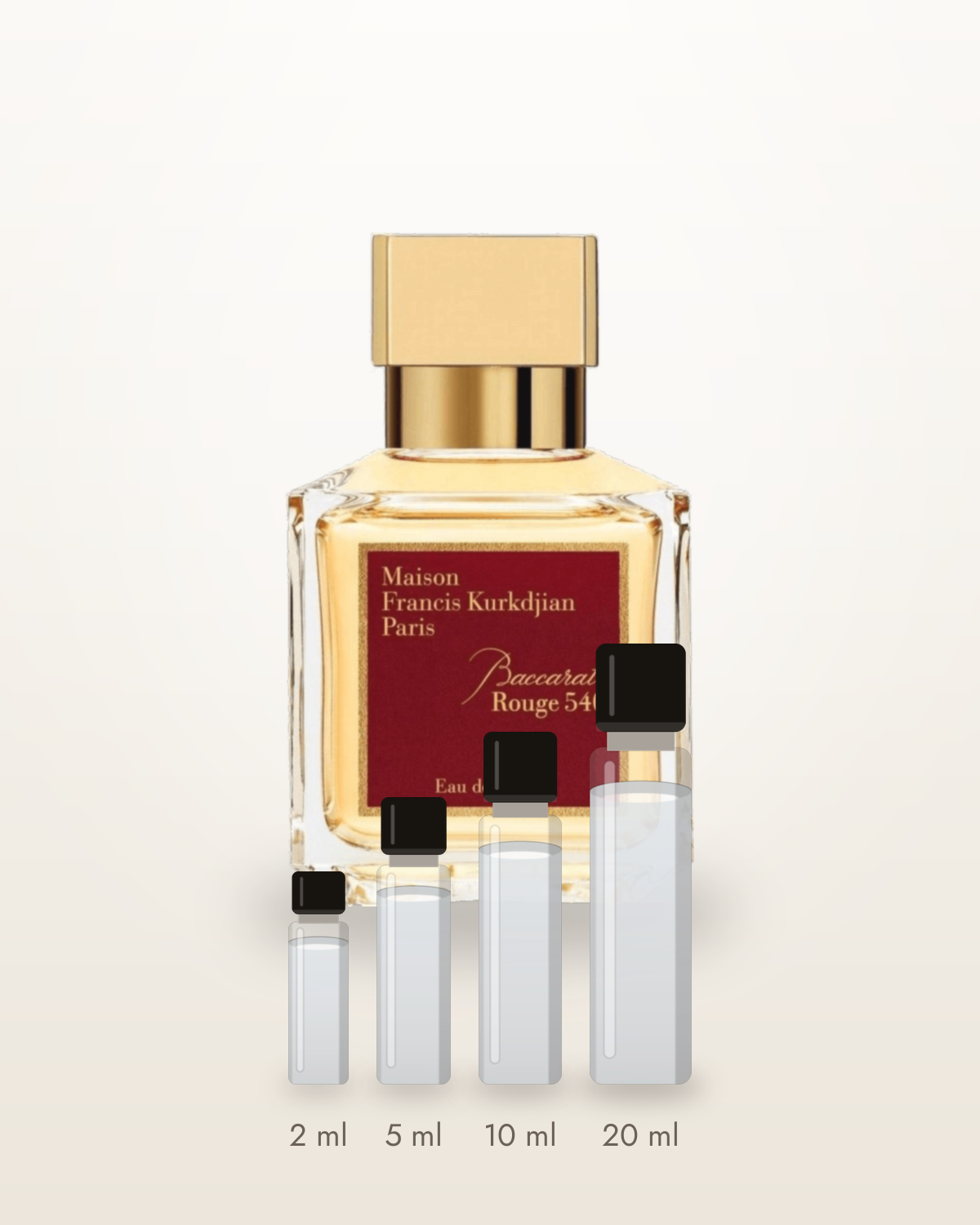 Maison Francis Kurkdjian Baccarat Rouge 540 – Abfüllungen in 2, 5, 10 und 20 ml vor dem Originalflakon