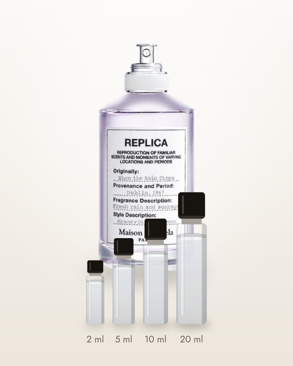 Maison Margiela When the Rain Stops – Abfüllungen in 2, 5, 10 und 20 ml vor dem Originalflakon