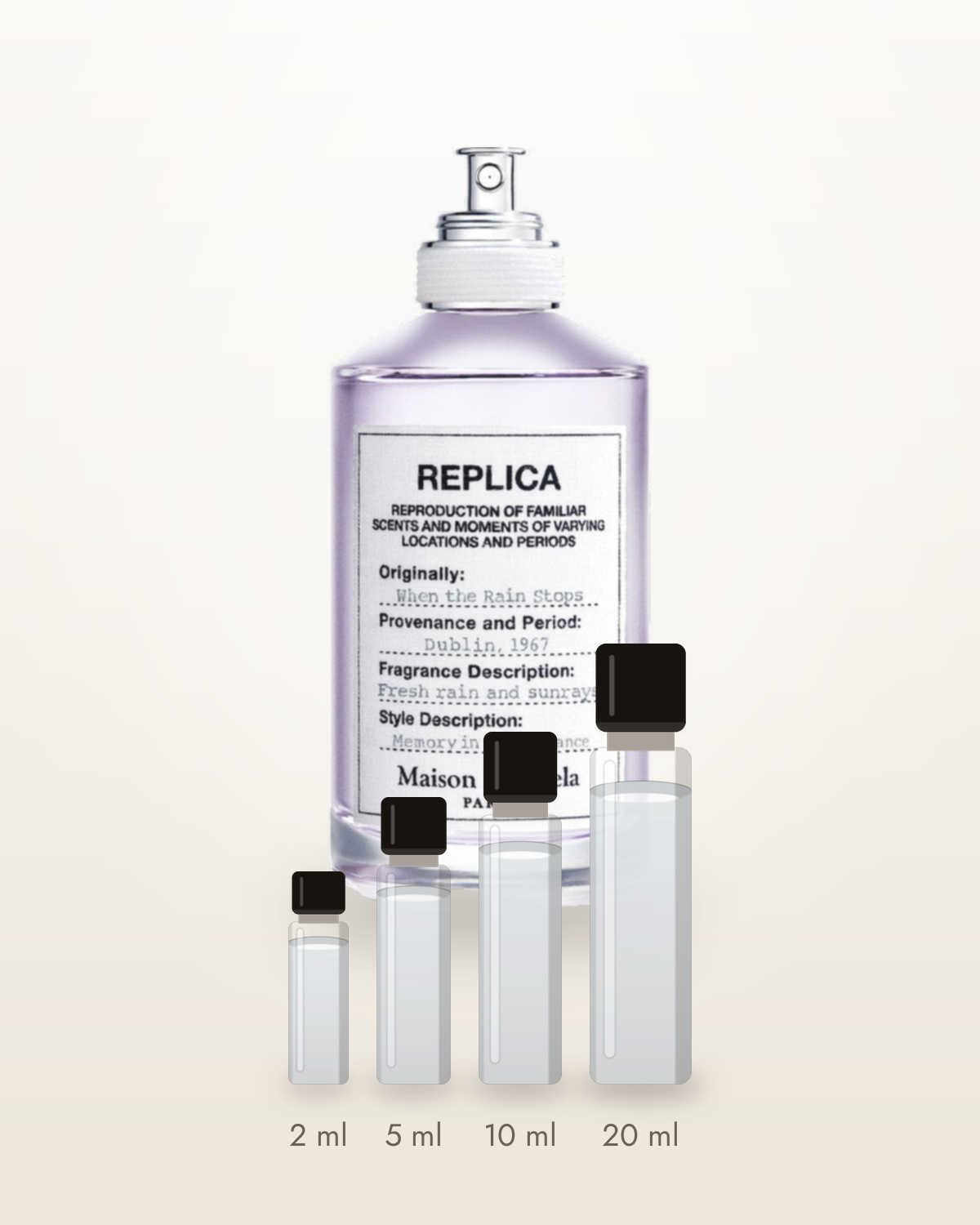 Maison Margiela When the Rain Stops – Abfüllungen in 2, 5, 10 und 20 ml vor dem Originalflakon