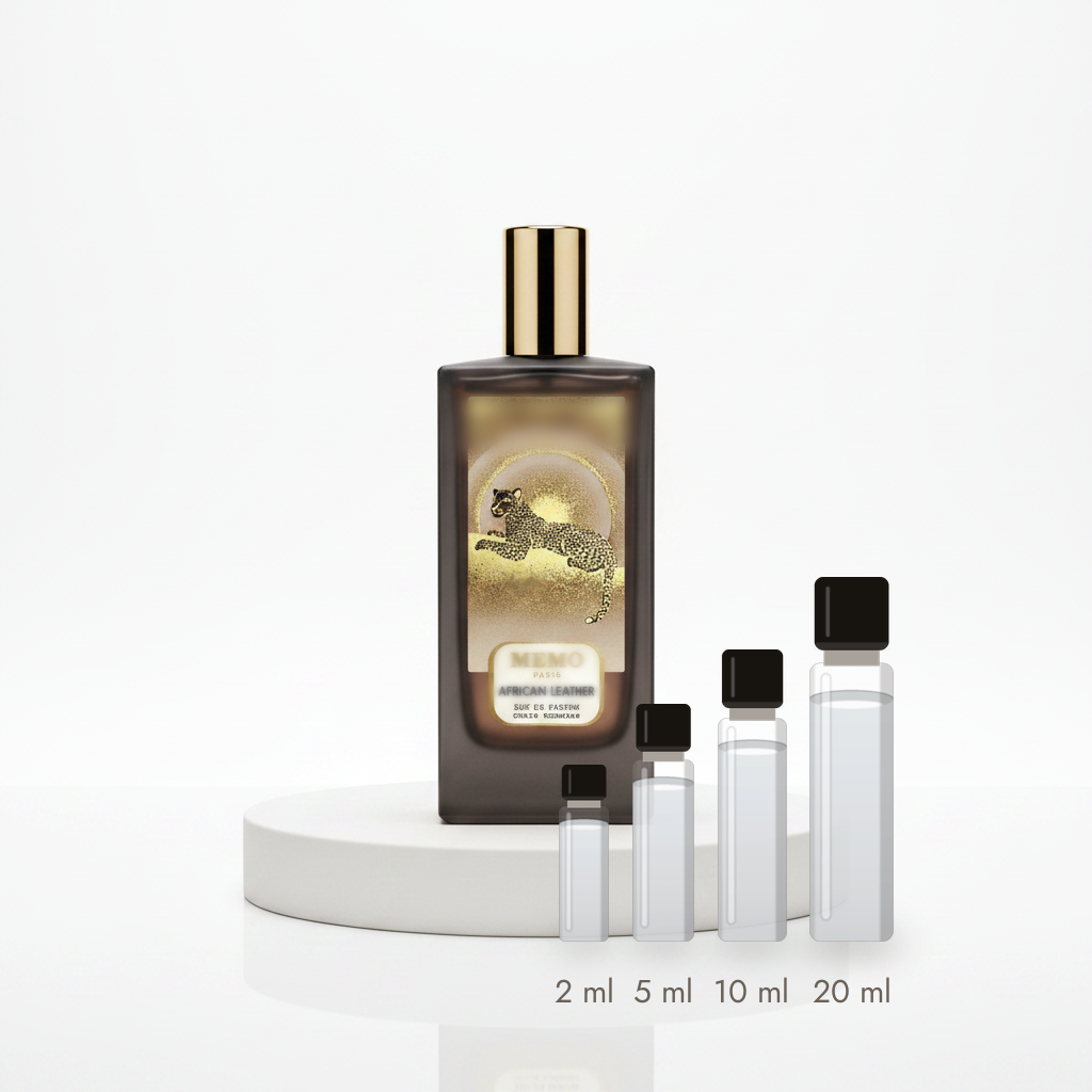 Memo Paris African Leather – Abfüllungen in 2, 5, 10 und 20 ml vor dem Flakon