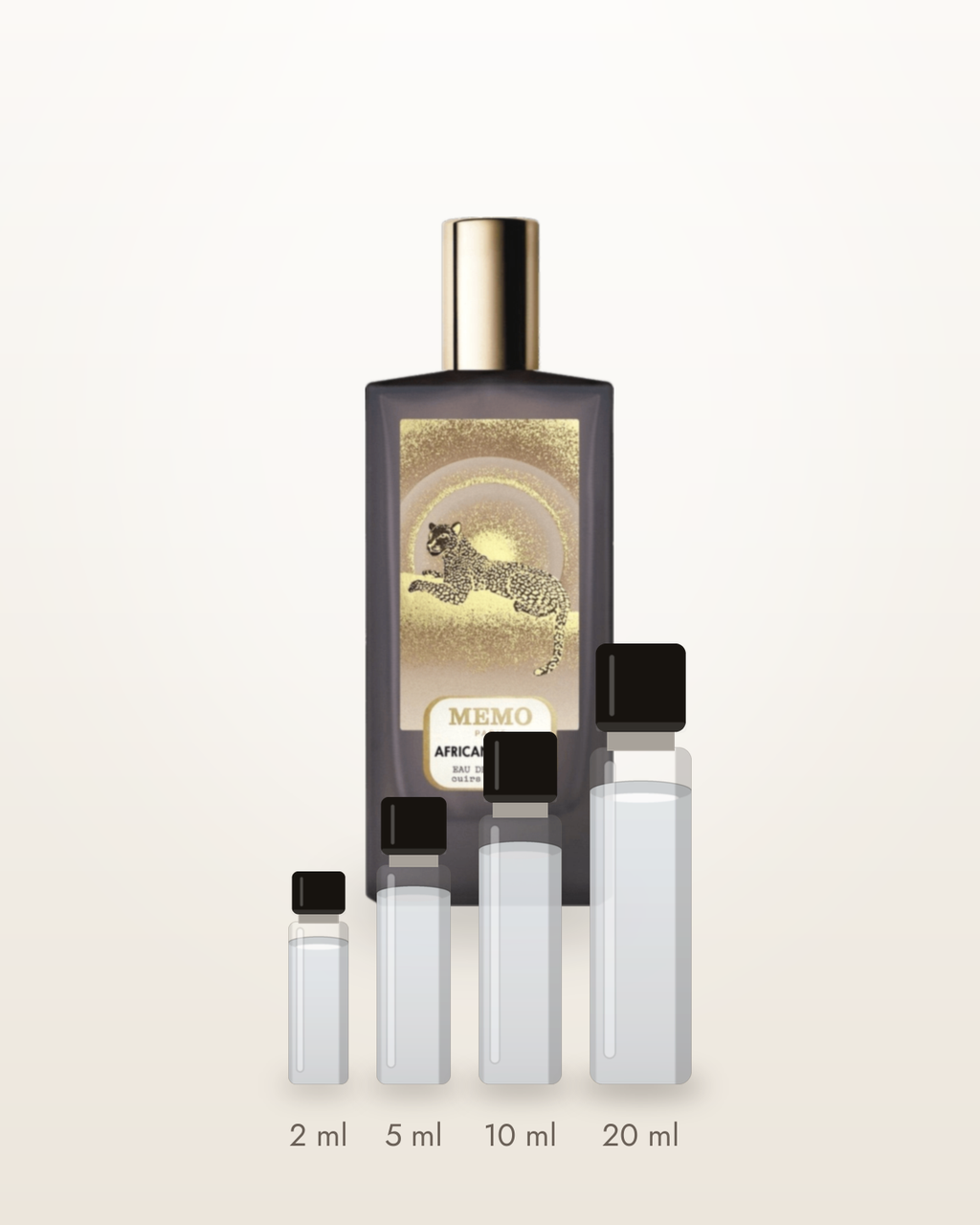 Memo Paris African Leather – Abfüllungen in 2, 5, 10 und 20 ml vor dem Originalflakon