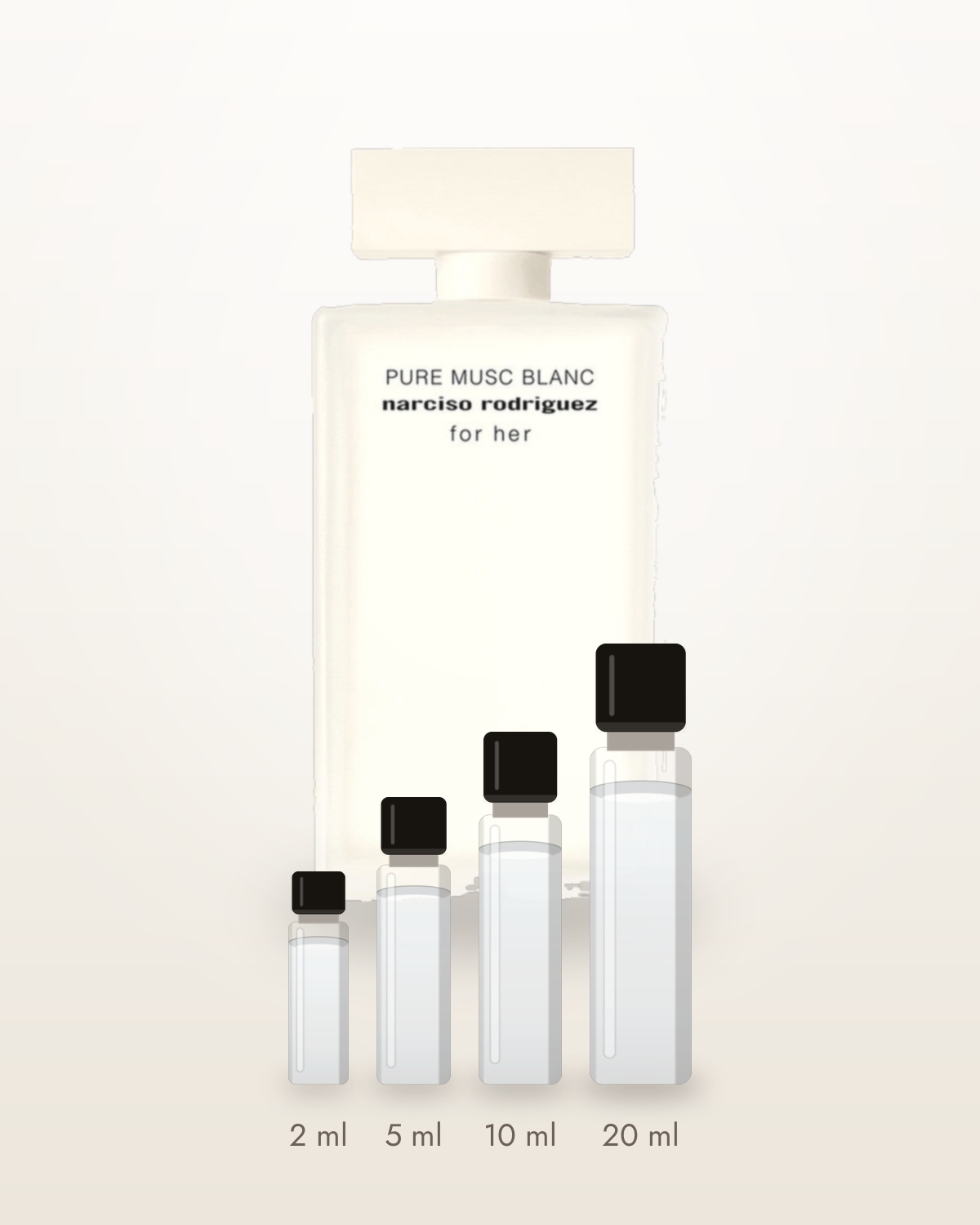Narciso Rodriguez For Her Pure Musc Blanc – Abfüllungen in 2, 5, 10 und 20 ml vor dem Flakon