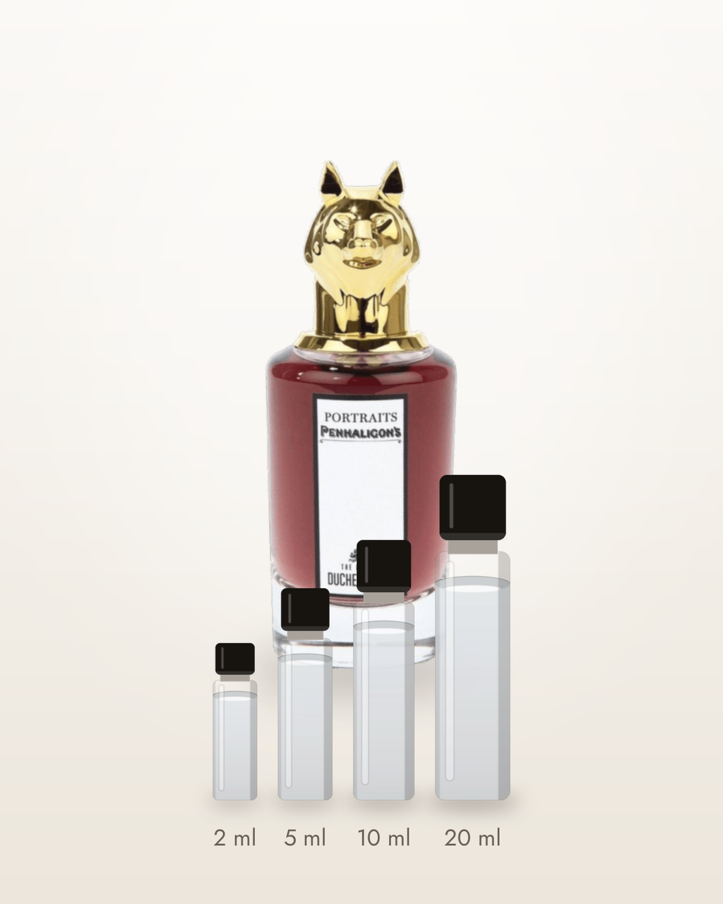 Penhaligon's The Coveted Duchess Rose – Abfüllungen in 2, 5, 10 und 20 ml vor dem Flakon