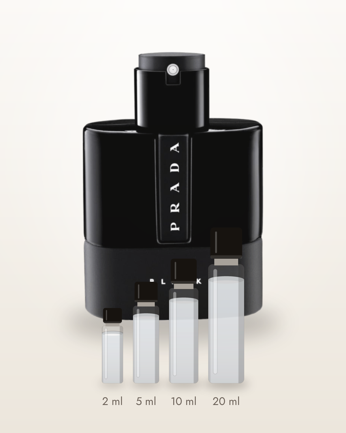 Prada Luna Rossa Black – Abfüllungen in 2, 5, 10 und 20 ml vor dem Originalflakon