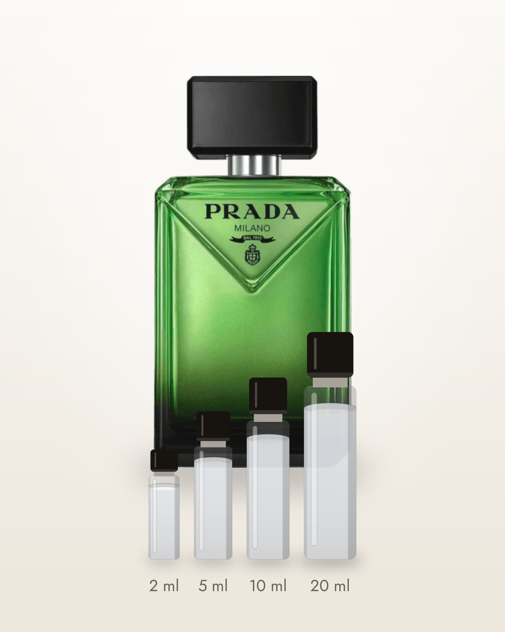 Prada Paradigme – Abfüllungen in 2, 5, 10 und 20 ml vor dem Flakon