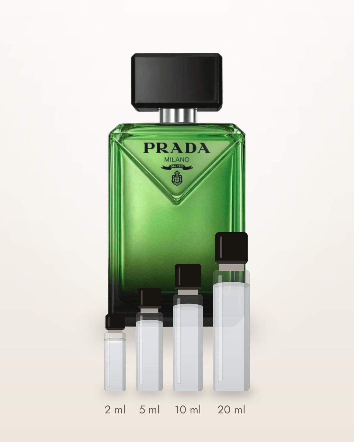 Prada Paradigme – Abfüllungen in 2, 5, 10 und 20 ml vor dem Flakon