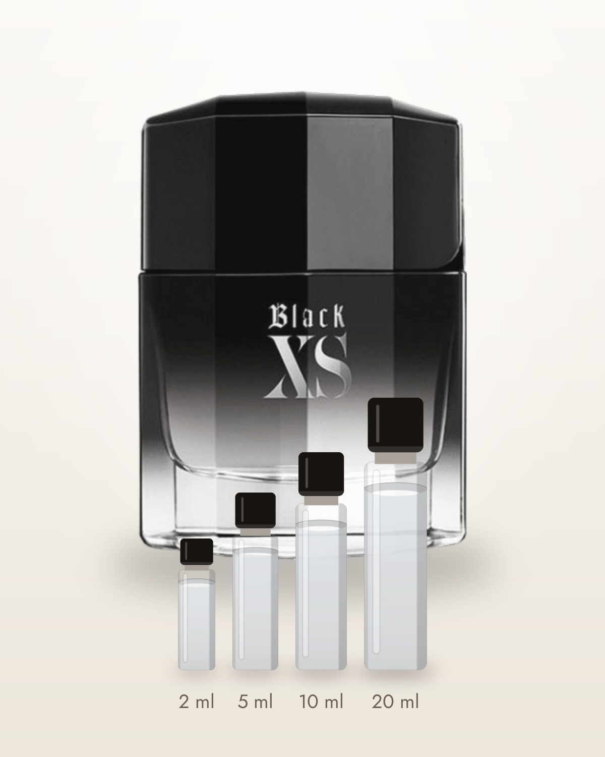 Rabanne Black XS – Abfüllungen in 2, 5, 10 und 20 ml vor dem Flakon