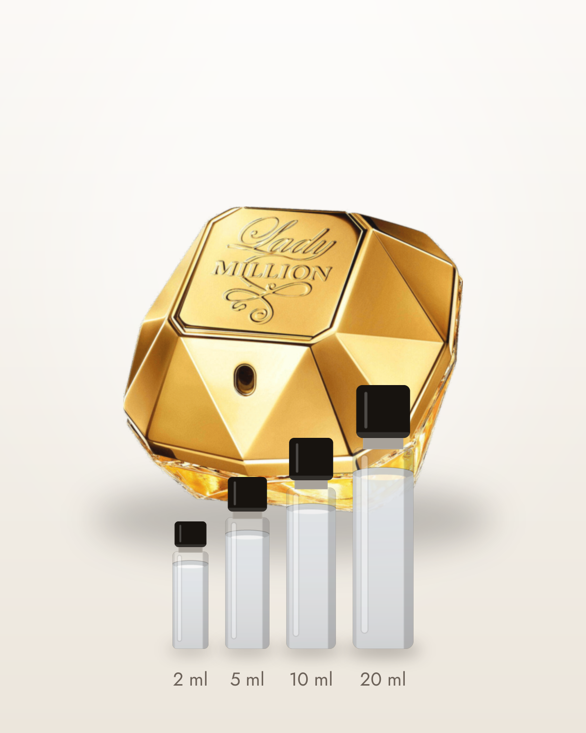 Rabanne Lady Million – Abfüllungen in 2, 5, 10 und 20 ml vor dem Flakon