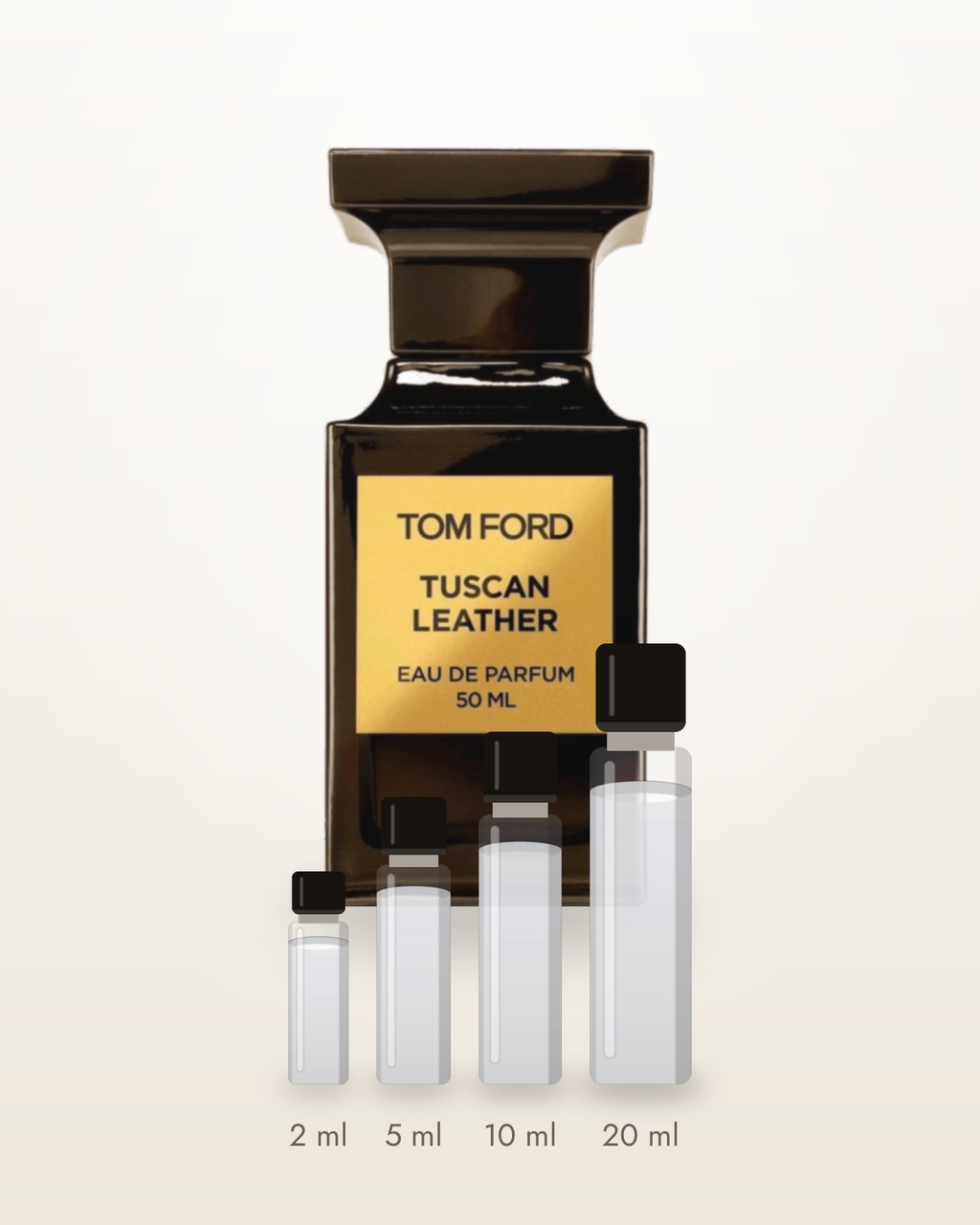 Tom Ford Tuscan Leather – Abfüllungen in 2, 5, 10 und 20 ml vor dem Originalflakon